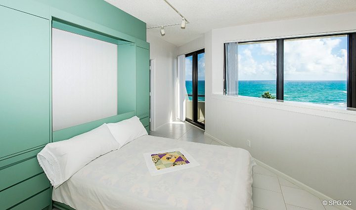 Bedroom with Ocean Views in Residence 3-501 For Sale at Oasis, Luxury Oceanfront Condos in Palm Beach, Florida 33480.