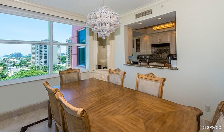 Dining Area in Residence 9F, Tower I at The Palms, Luxury Oceanfront Condominiums Fort Lauderdale, Florida 33305