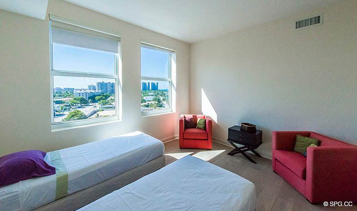 Guest Bed with City View in Residence 10D, Tower II at The Palms, Luxury Oceanfront Condominiums Fort Lauderdale, Florida 33305