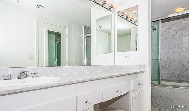 Bathroom inside Residence 3-501 For Sale at Oasis, Luxury Oceanfront Condos in Palm Beach, Florida 33480.