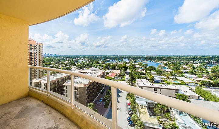 Intracoastal Terrace Views from Residence 12A, Tower I at The Palms, Luxury Oceanfront Condominiums Fort Lauderdale, Florida 33305