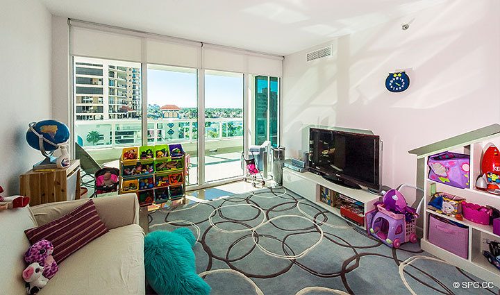 Family Room inside Residence 803 at Las Olas Beach Club, Luxury Oceanfront Condos in Fort Lauderdale, Florida 33316.
