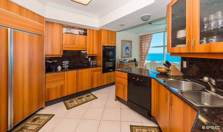 Gourmet Kitchen inside Residence 20E, Tower 2 at The Palms, Luxury Oceanfront Condominiums Fort Lauderdale, Florida 33305