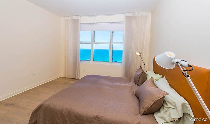 Bedroom with Ocean Views in Residence 10D, Tower II at The Palms, Luxury Oceanfront Condominiums Fort Lauderdale, Florida 33305
