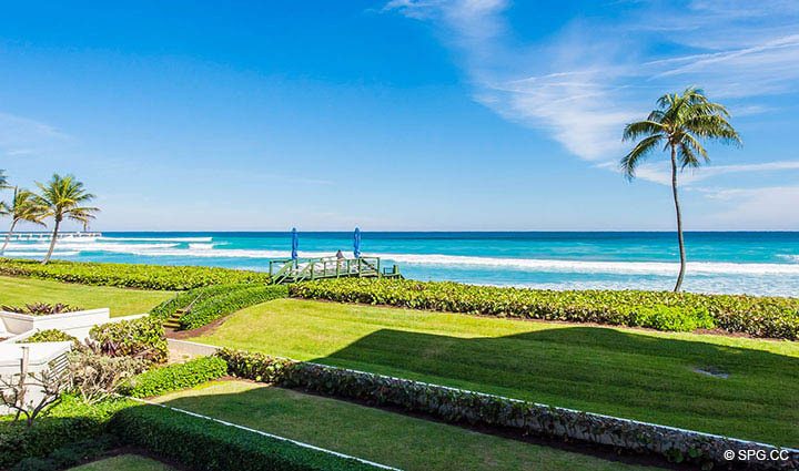 Ocean Views from Residence 1-101 at Oasis, Luxury Oceanfront Condos in Palm Beach, Florida 33480.