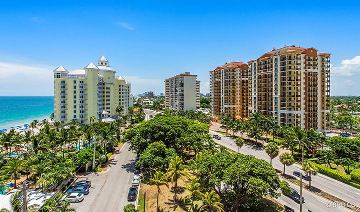 Southern Terrace Views from Residence 9F, Tower I at The Palms, Luxury Oceanfront Condominiums Fort Lauderdale, Florida 33305