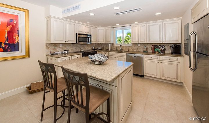 Large Open Kitchen in Residence 316 at The President of Palm Beach, Luxury Waterfront Condos in Palm Beach, Florida 33480