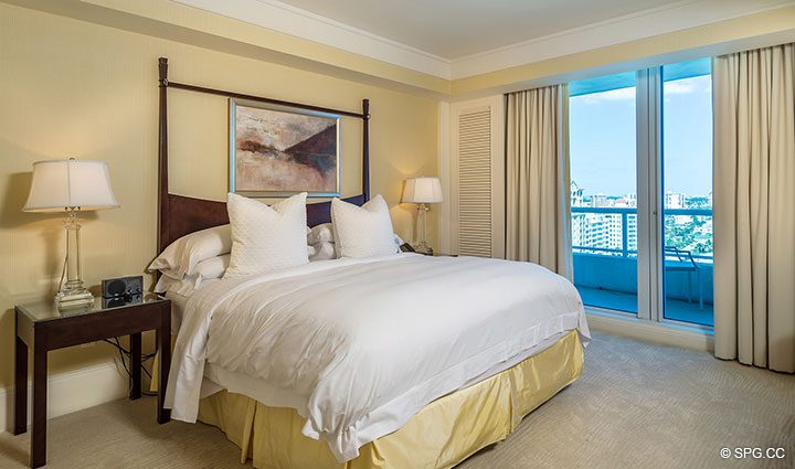 Guest Room inside Apartment 1602 at the Ritz-Carlton Residences, Luxury Oceanfront Condominiums in Fort Lauderdale, Florida 33304.