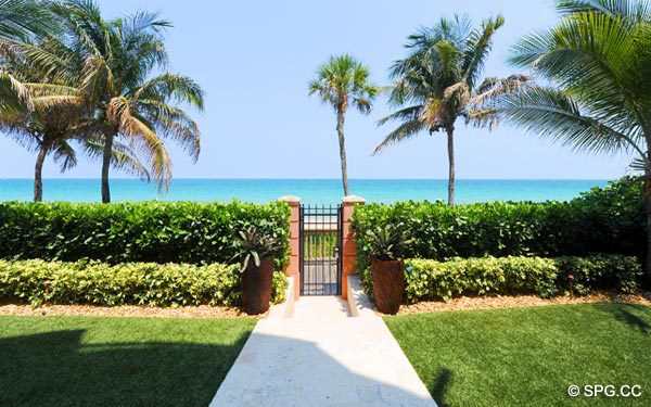 Private Garden on the beach - Oceanfront Villa VI, The Palms luxury oceanfront condo, 2130 North Ocean Boulevard, Fort Lauderdale Beach, Florida 33305