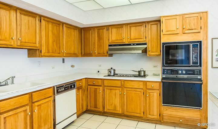Kitchen inside Residence 1-102 For Sale at Oasis, Luxury Oceanfront Condos in Palm Beach, Florida 33480.