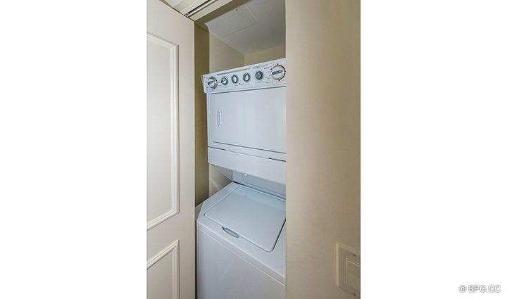 In Residence Washer and Dryer in Residence 9F, Tower I at The Palms, Luxury Oceanfront Condominiums Fort Lauderdale, Florida 33305