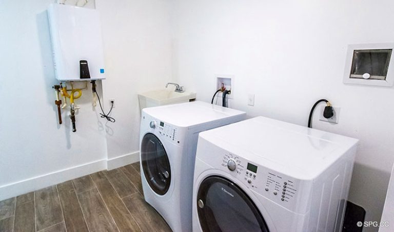 Laundry Room inside Residence 4B at Sage Beach, Luxury Oceanfront Condominiums in Hollywood, Florida 33019