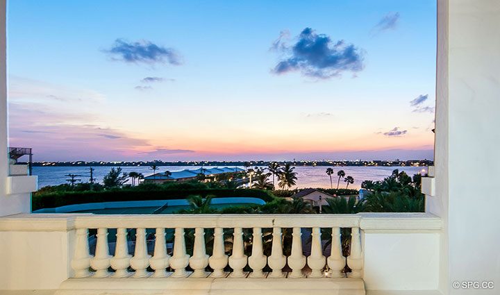 Sunset Views from Residence 406 at Bellaria, Luxury Oceanfront Condominiums in Palm Beach, Florida 33480.