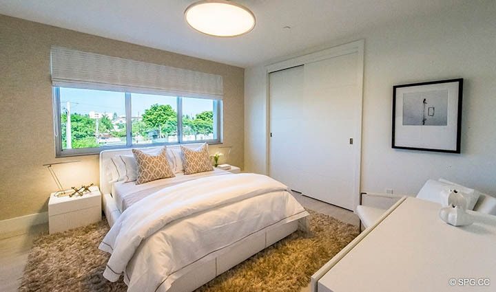 Guest Bedroom inside Residence 255 Shore Court at Sky230, Luxury Waterfront Townhomes in Lauderdale by the Sea, Florida 33308.