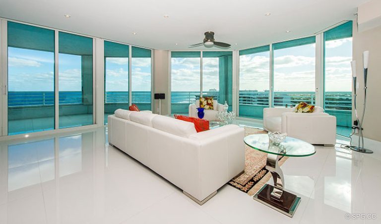 Floor to Ceiling Glass in Residence 18D at Cristelle, Luxury Oceanfront Condominiums in Lauderdale by the Sea, Florida 33062.