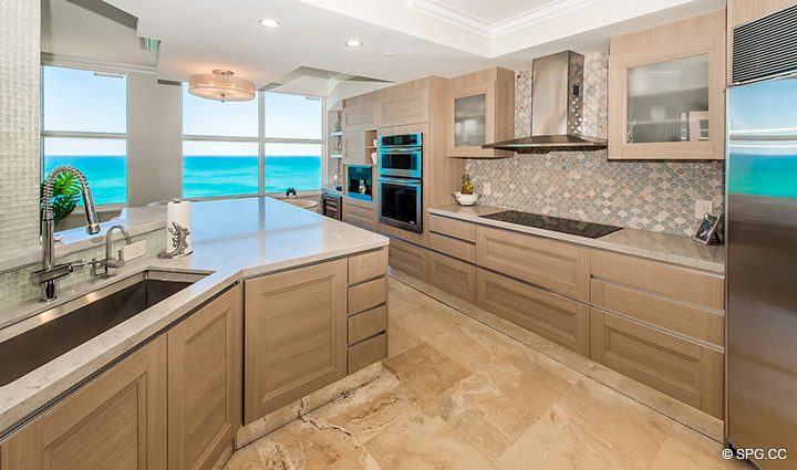Superb Gourmet Kitchen in Residence 12B, Tower I at The Palms, Luxury Oceanfront Condominiums Fort Lauderdale, Florida 33305