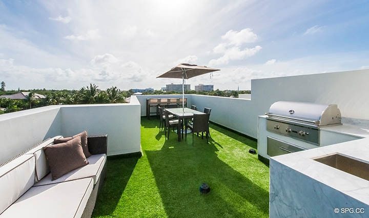 Private Rooftop Terrace for Residence 255 Shore Court at Sky230, Luxury Waterfront Townhomes in Lauderdale by the Sea, Florida 33308.