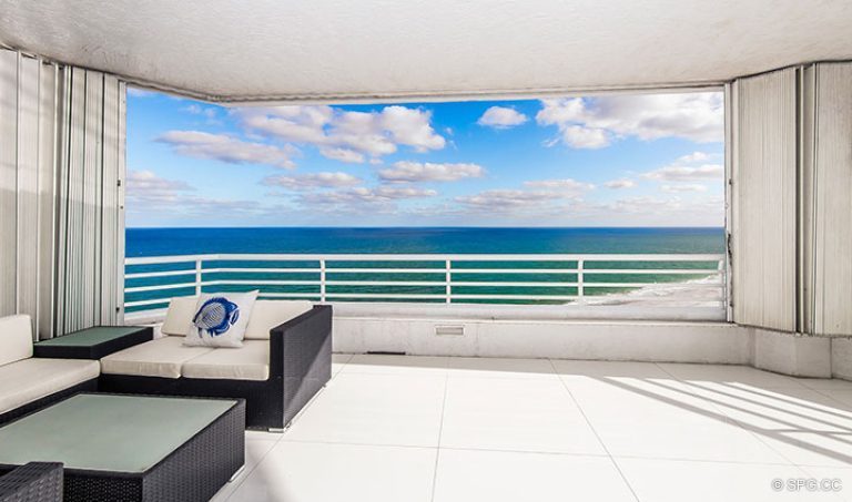 Spacious Private Terrace for Residence 18D at Cristelle, Luxury Oceanfront Condominiums in Lauderdale by the Sea, Florida 33062.