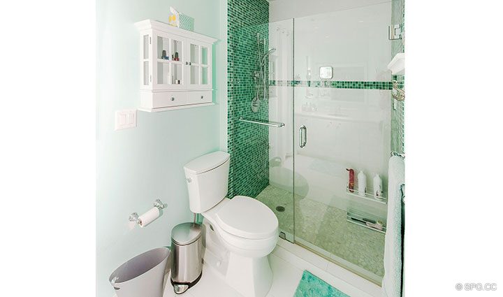 Guest Bath inside Oceanfront Villa 1 at The Palms, Luxury Oceanfront Condominiums Fort Lauderdale, Florida 33305