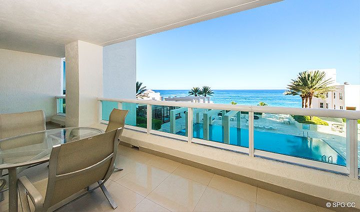 Oceanfront Terrace for Residence 803 at Las Olas Beach Club, Luxury Oceanfront Condos in Fort Lauderdale, Florida 33316.
