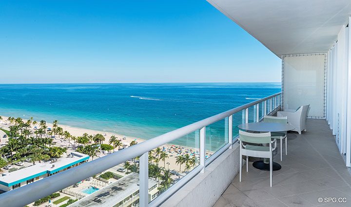 Spacious Private Terrace for Apartment 1602 at the Ritz-Carlton Residences, Luxury Oceanfront Condominiums in Fort Lauderdale, Florida 33304.