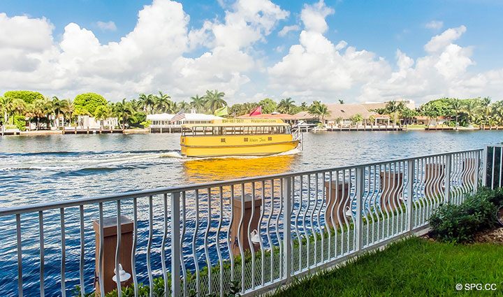 Relax and Watch the Boats from Residence 105 at La Cascade, Luxury Waterfront Condominiums in Fort Lauderdale, Florida 33304.