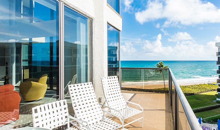 Private Terrace for Residence 3-501 For Sale at Oasis, Luxury Oceanfront Condos in Palm Beach, Florida 33480.