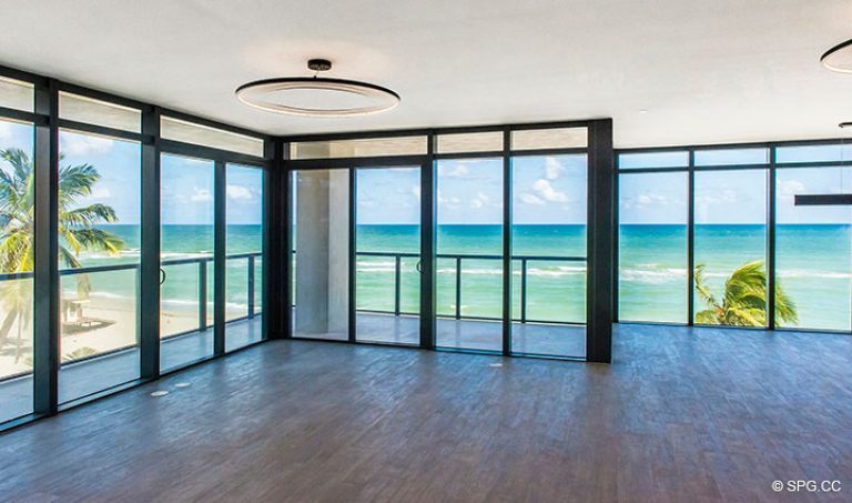 Floor to Ceiling Glass in Residence 4B at Sage Beach, Luxury Oceanfront Condominiums in Hollywood, Florida 33019