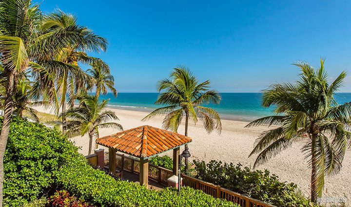 Gorgeous Beach Views from Oceanfront Villa 1 at The Palms, Luxury Oceanfront Condominiums Fort Lauderdale, Florida 33305