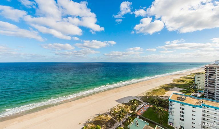 Gorgeous Ocean Views from Residence 18D at Cristelle, Luxury Oceanfront Condominiums in Lauderdale by the Sea, Florida 33062.