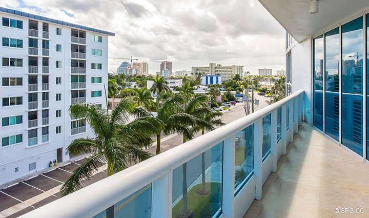 Private Terrace for Residence 504 at La Rive, Luxury Waterfront Condos in Fort Lauderdale, Florida 33304.