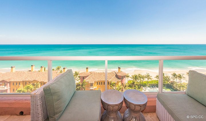 Large Beachfront Terrace for Residence 12B, Tower I at The Palms, Luxury Oceanfront Condominiums Fort Lauderdale, Florida 33305