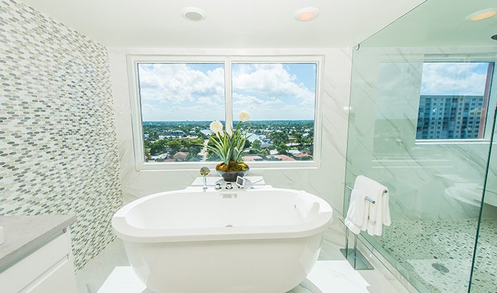 Master Bathroom in Residence 12B, Tower I at The Palms, Luxury Oceanfront Condominiums Fort Lauderdale, Florida 33305
