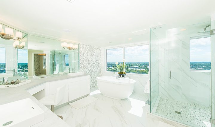 Master Bathroom in Residence 12B, Tower I at The Palms, Luxury Oceanfront Condominiums Fort Lauderdale, Florida 33305