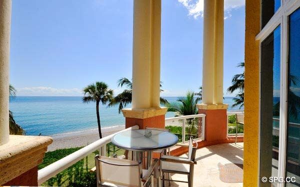 living Room Terrace  - Oceanfront Villa VI, The Palms luxury oceanfront condo, 2130 North Ocean Boulevard, Fort Lauderdale Beach, Florida 33305
