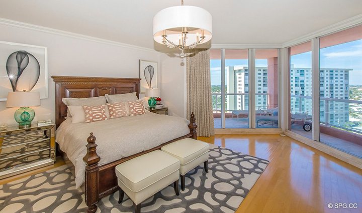 Master Bedroom in Residence 12B, Tower I at The Palms, Luxury Oceanfront Condominiums Fort Lauderdale, Florida 33305