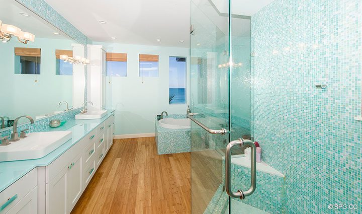Master Bathroom inside Oceanfront Villa 1 at The Palms, Luxury Oceanfront Condominiums Fort Lauderdale, Florida 33305