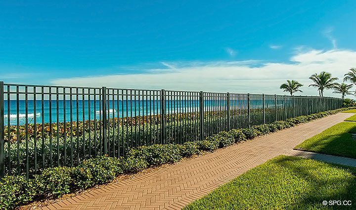 Private and Direct Beach Access for Residence 206 at Bellaria, Luxury Oceanfront Condominiums in Palm Beach, Florida 33480.