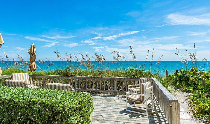 Beach Walk Up from Residence R1C1 at The Stratford, Luxury Oceanfront Condominiums in Palm Beach, Florida 33480.