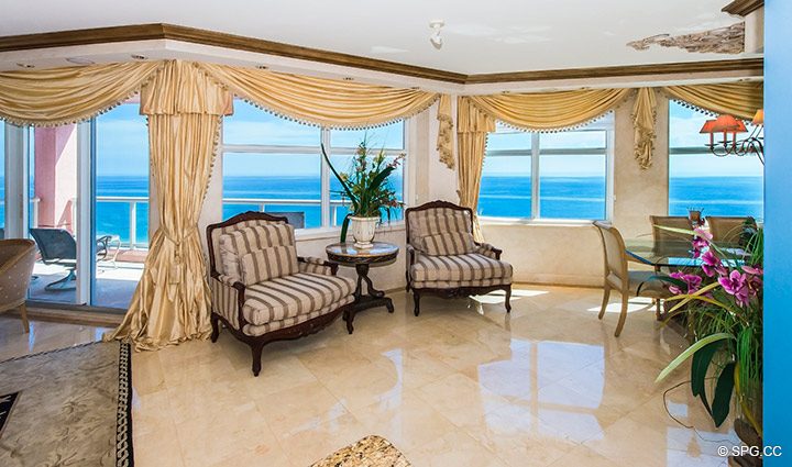 Superb Ocean Views in Residence 18B, Tower I at The Palms, Luxury Oceanfront Condominiums Fort Lauderdale, Florida 33305