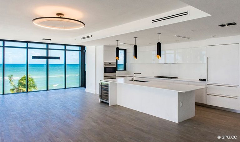 Gourmet Kitchen in Residence 4B at Sage Beach, Luxury Oceanfront Condominiums in Hollywood, Florida 33019