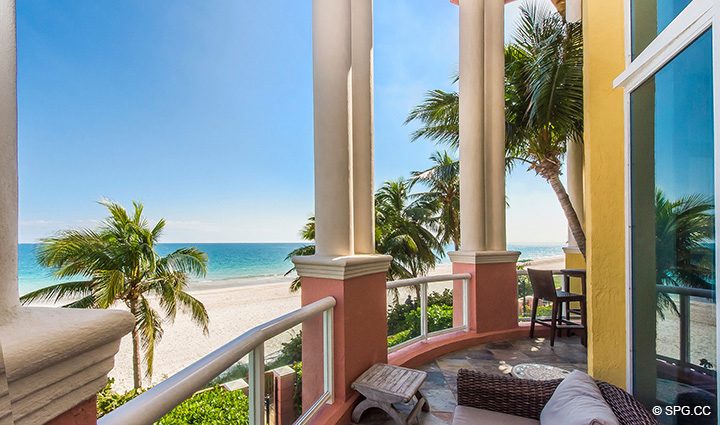 Spacious Oceanfront Terrace for Oceanfront Villa 1 at The Palms, Luxury Oceanfront Condominiums Fort Lauderdale, Florida 33305