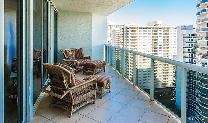 Large Oceanfront Terrace for Residence 1902 at L Hermitage, Luxury Oceanfront Condominiums Fort Lauderdale, Florida 33308