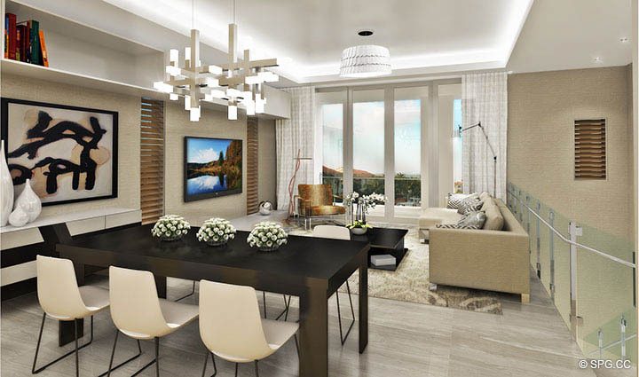 Interior Design for Residence 255 Shore Court at Sky230, Luxury Waterfront Townhomes in Lauderdale by the Sea, Florida 33308.