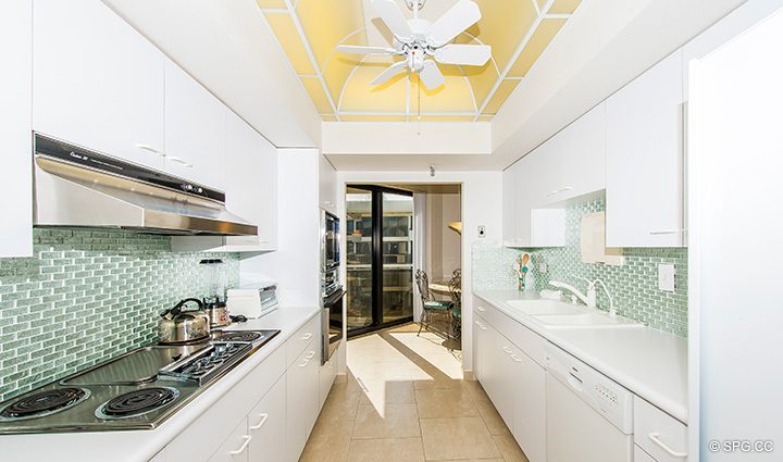 Kitchen inside Residence 3-501 For Sale at Oasis, Luxury Oceanfront Condos in Palm Beach, Florida 33480.