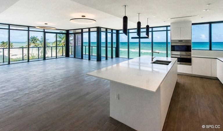 Spacious Living Area in Residence 4B at Sage Beach, Luxury Oceanfront Condominiums in Hollywood, Florida 33019
