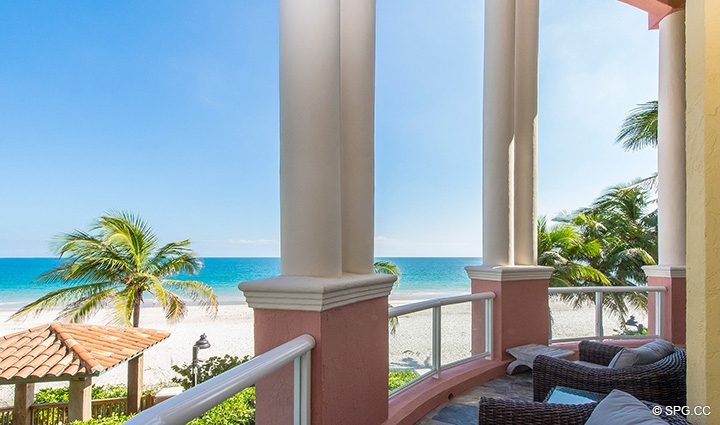Private Beachfront Terrace for Oceanfront Villa 1 at The Palms, Luxury Oceanfront Condominiums Fort Lauderdale, Florida 33305