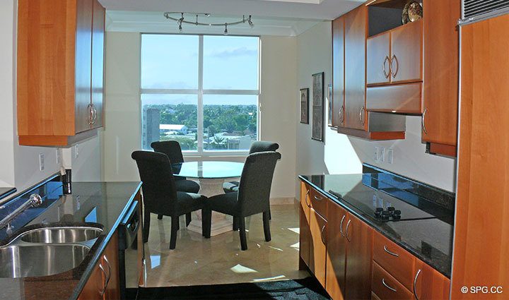 Breakfast Area at Luxury Oceanfront Residence 7F, Tower II, The Palms Condominiums, 2110 North Ocean Boulevard, Fort Lauderdale Beach, Florida 33305, Luxury Seaside Condos