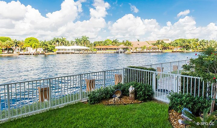 Private Waterfront Garden for Residence 105 at La Cascade, Luxury Waterfront Condominiums in Fort Lauderdale, Florida 33304.