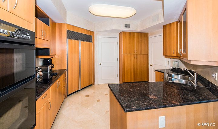 Gourmet Kitchen inside Residence 18B, Tower I at The Palms, Luxury Oceanfront Condominiums Fort Lauderdale, Florida 33305